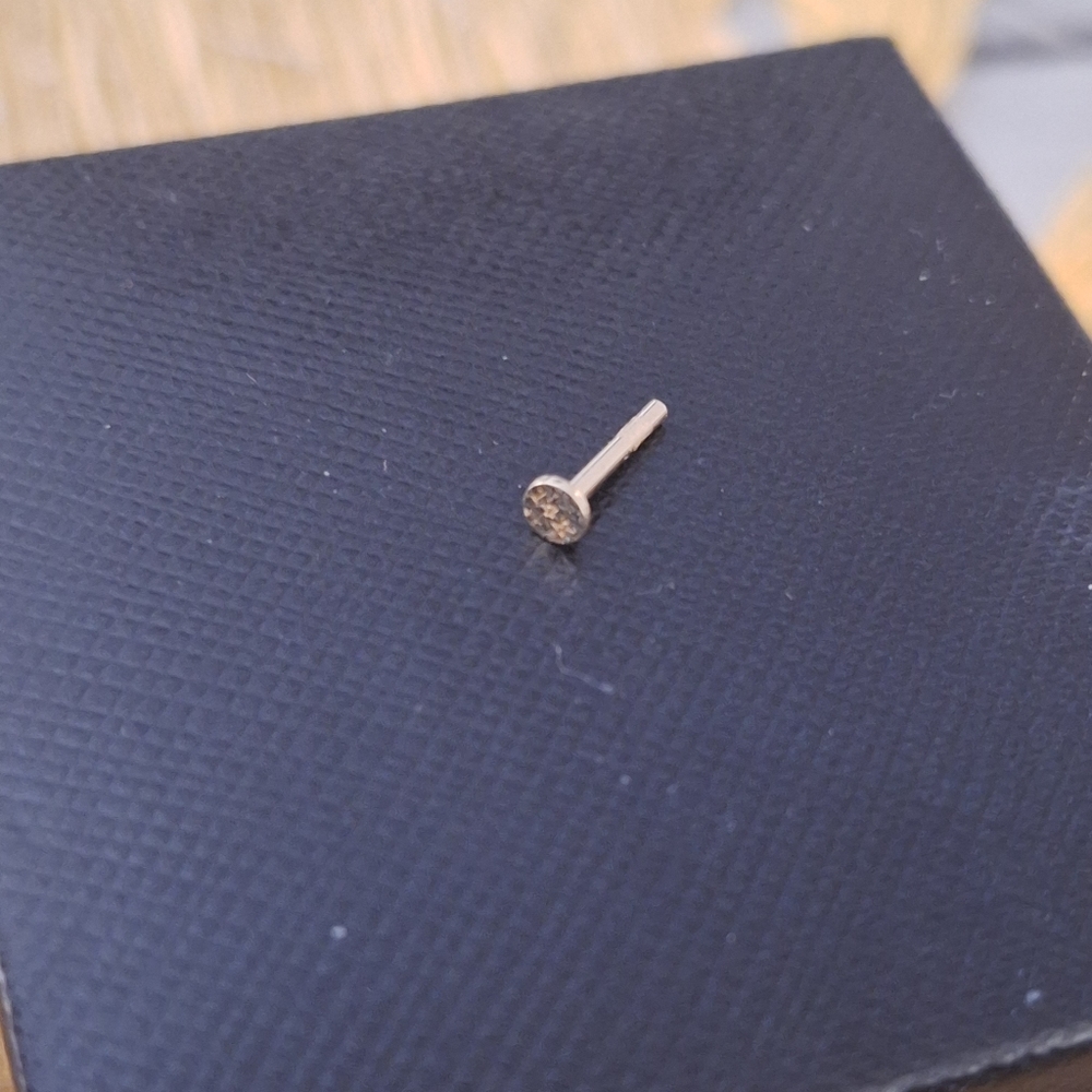 14k Solid Gold Replacement Bar/Flat Back 18g 8mm - image 3